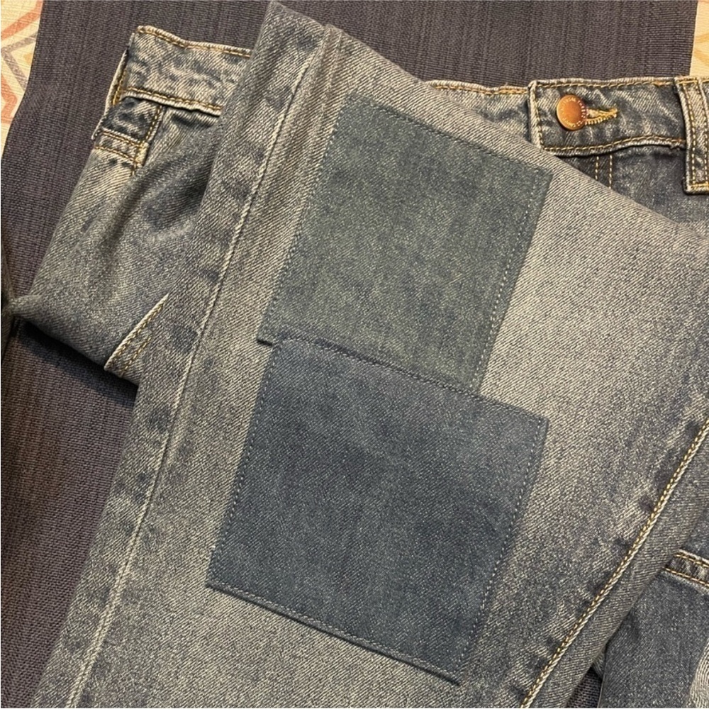 Women's Blue Patchwork Jeans NWT - Picture 3 of 7